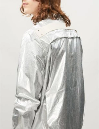 Shop Rick Owens Drkshdw All-over Metallic Cotton Jacket In Silver