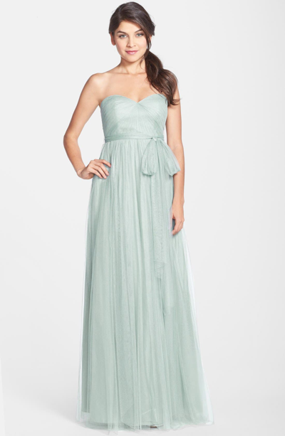 Shop Jenny Yoo Annabelle Convertible Tulle Column Dress In Ciel Blue