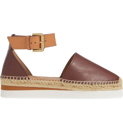 Shop See By Chloé Glyn Espadrille In Bordeaux Leather