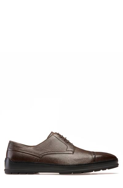 Shop Bally Reigan Cap Toe Derby In Mid Brown