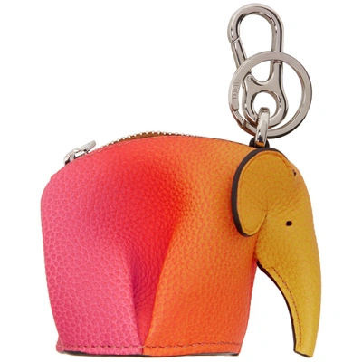 Shop Loewe Orange Elephant Spray Keychain In 9074 Orange