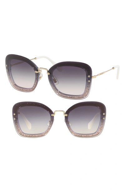 Shop Miu Miu 65mm Gradient Oversize Sunglasses - Violet