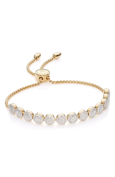 Shop Monica Vinader Fiji Beaded Chain Diamond Bracelet In Gold