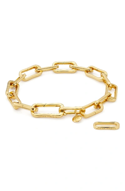 Shop Monica Vinader Alta Capture Link Chain Bracelet In Yellow Gold