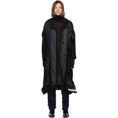 Shop Raf Simons Black Big Lining Coat In 00099 Black