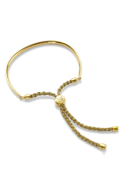 Shop Monica Vinader Engravable Fiji Friendship Bracelet In Yellow Gold/ Gold