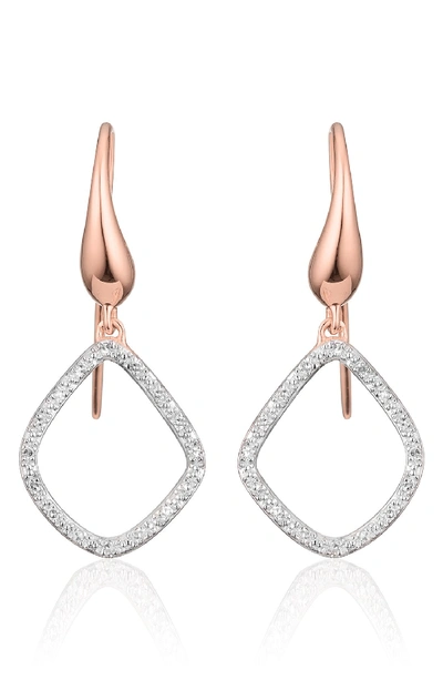 Shop Monica Vinader Riva Kite Diamond Drop Earrings In Rose Gold