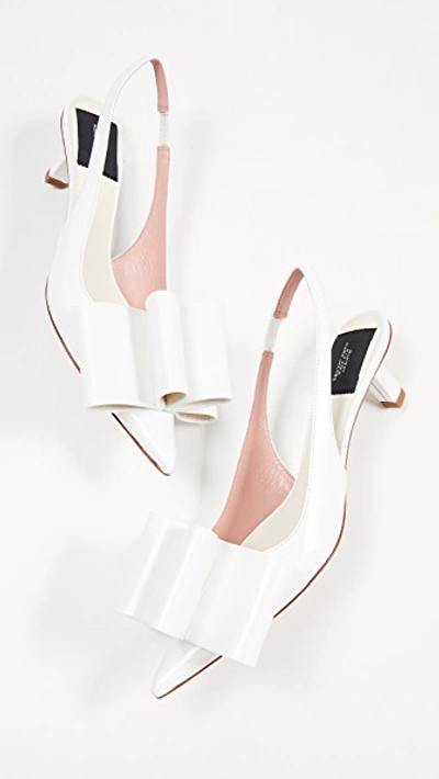 Shop Marc Jacobs Bow Slingback Pumps In White