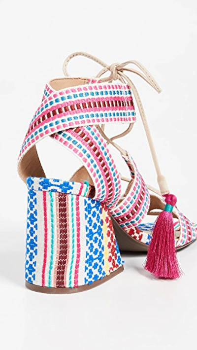 Shop Schutz Emilen Block Heel Sandals In Cru/multi