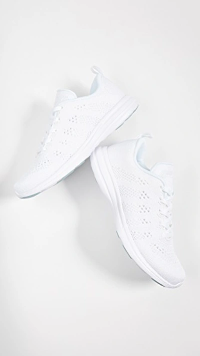 Shop Apl Athletic Propulsion Labs Techloom Pro Sneakers In White/metallic Pearl