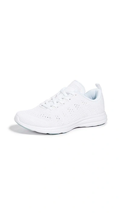 Shop Apl Athletic Propulsion Labs Techloom Pro Sneakers In White/metallic Pearl