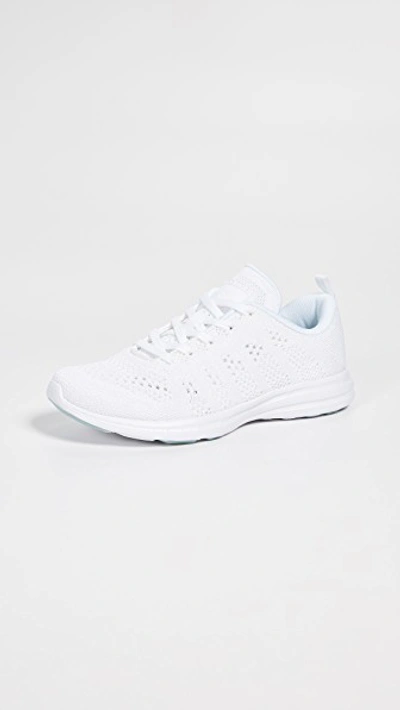 Shop Apl Athletic Propulsion Labs Techloom Pro Sneakers In White/metallic Pearl