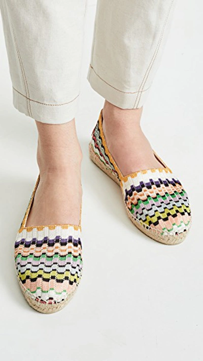 Shop Castaã±er X Missoni Kenda Flat Espadrilles In Natural/multi