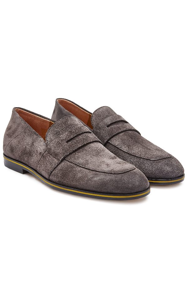 Hugo Boss Suede Safari Loafers In Grey 