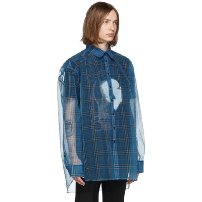 Shop Raf Simons Blue & Black Layered Shirt