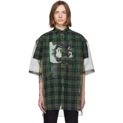 Shop Raf Simons Black And Green Layered Short Sleeve Shirt