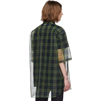 Shop Raf Simons Black And Green Layered Short Sleeve Shirt