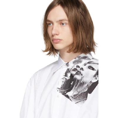 Shop Raf Simons White Cropped Punkette Shirt In 00010 White
