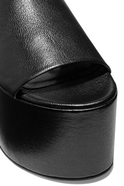 Shop Simon Miller Blackout Textured-leather Platform Sandals