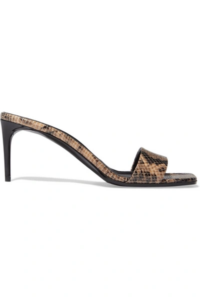 Shop Stella Mccartney + Net Sustain Snake-effect Vegetarian Leather Mules In Snake Print