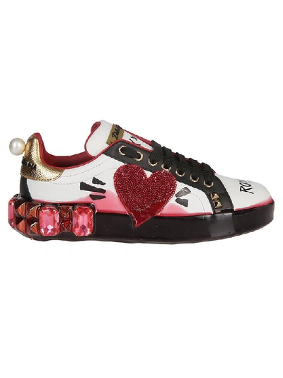 Shop Dolce & Gabbana Embellished Sneakers In Multi
