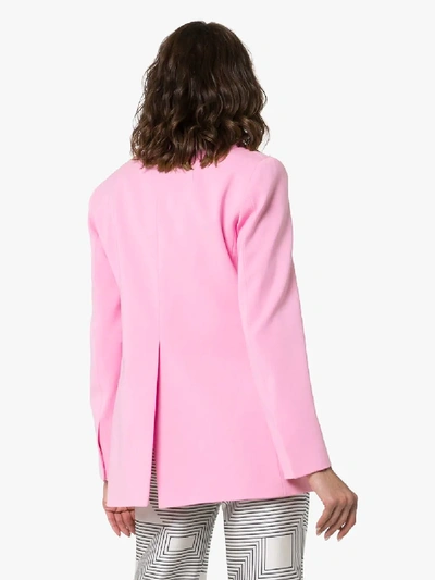 Shop Joseph Heston Button-down Cotton Blend Blazer Jacket In Pink