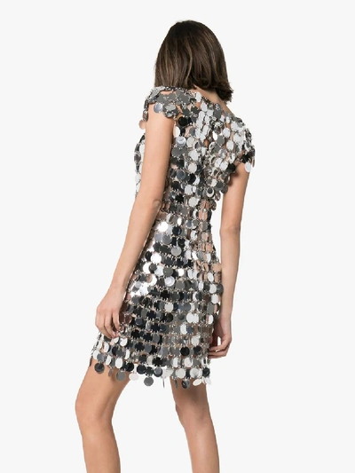 Shop Paco Rabanne Sequin Chain-disc Mini Dress In Metallic