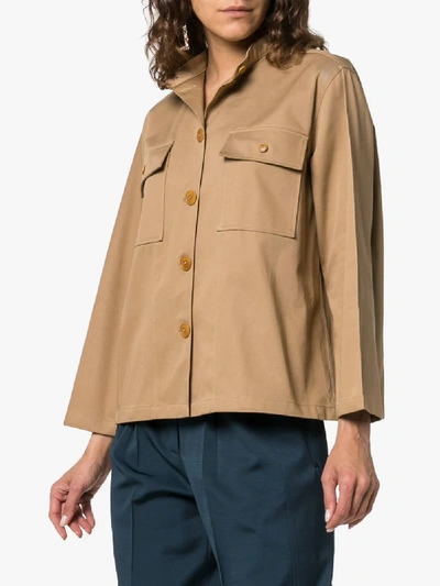 Shop Givenchy Pocketed Cotton Utility Shirt In 250 Beige