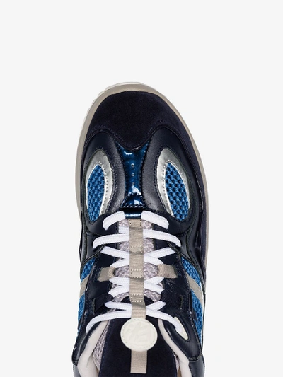 Shop Eytys Blue Suede Jet Turbo Sneakers In Midnight