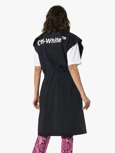 Shop Off-white Oversized Utility Drawstring Logo Gilet In Black