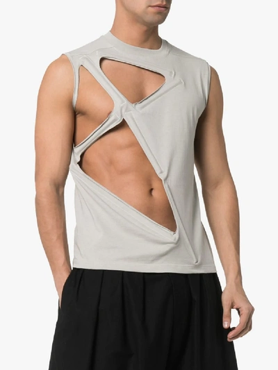 Shop Rick Owens Geometric Hole Sleeveless Tank Top In Neutrals