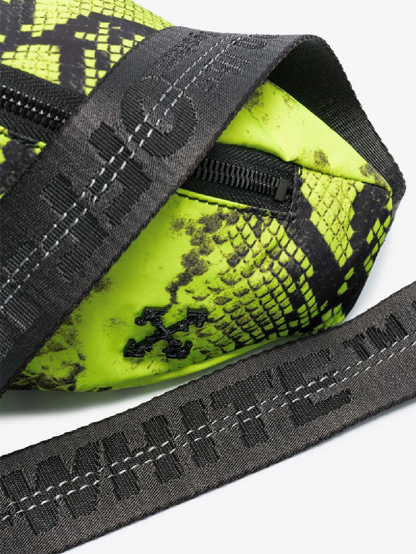 Off-white Off White | Python Fanny Pack In Neon Yellow Python Printed Leather | ModeSens