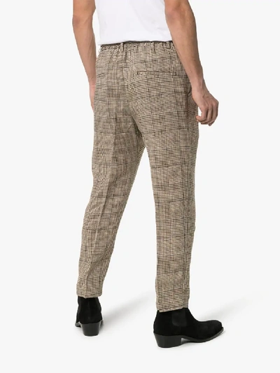 Shop Song For The Mute Check Cotton Lounge Trousers In Beige