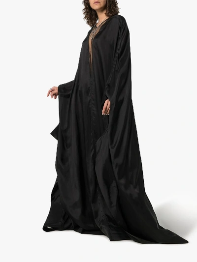 Shop Rick Owens Long-sleeved Oversized Maxi Dress In 09 Black