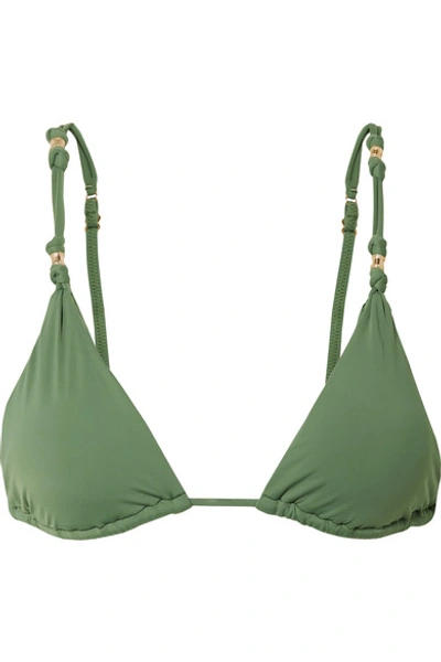 Shop Vix Shaye Triangle Bikini Top In Army Green