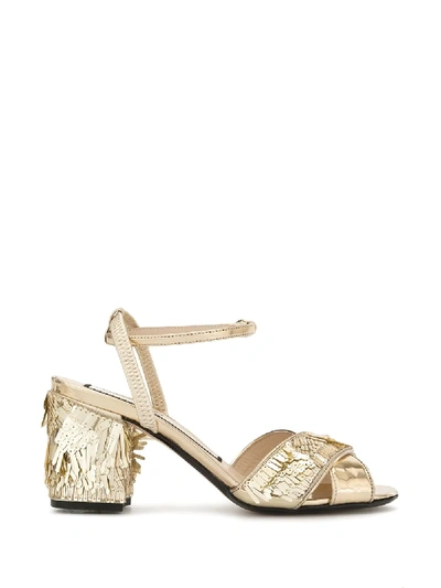 Shop N°21 Nº21 Metallic Embellished Sandals - Gold