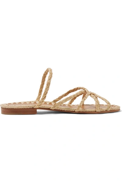 Shop Carrie Forbes Noura Braided Raffia Sandals In Beige