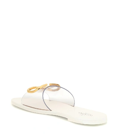 Shop Valentino Vlogo Pvc Slides In White