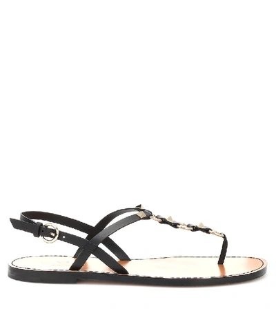 Shop Valentino Cagestuds Leather Sandals In Black