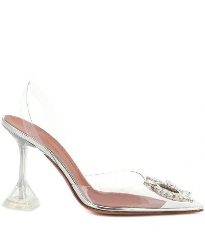 Amina Muaddi Begum Transparent Pointed Toe Slingback Pump In Transparent