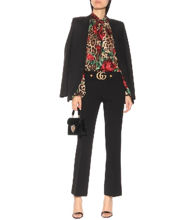 Shop Dolce & Gabbana Printed Silk Crêpe Blouse In Multicoloured