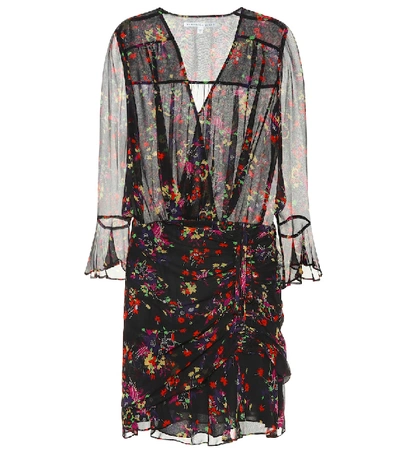 Shop Veronica Beard Sean Floral Silk Dress In Black