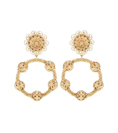 Shop Dolce & Gabbana Clip-on Pendant Earrings In Gold