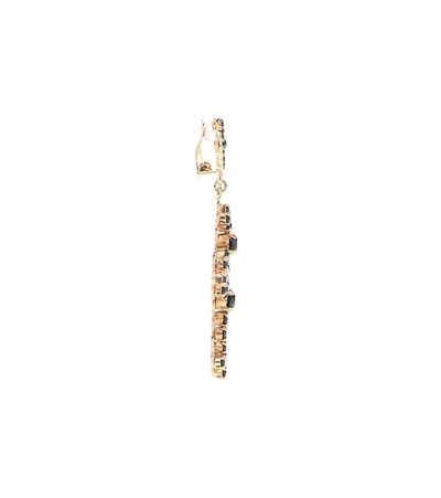Shop Dolce & Gabbana Crystal Clip-on Earrings In Gold