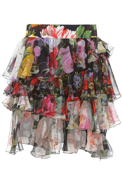 Shop Dolce & Gabbana Ruffled Skirt In Multi
