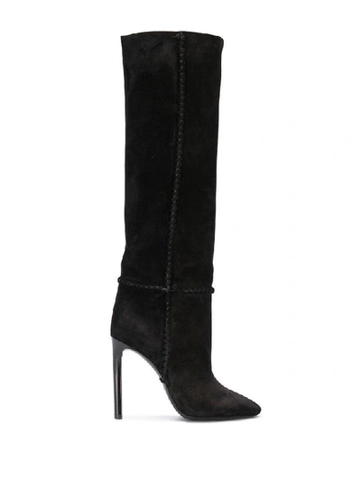 Shop Saint Laurent Mica Suede Boots In Black