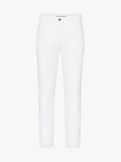 Shop A_plan_application Cropped Straight-leg Jeans In White