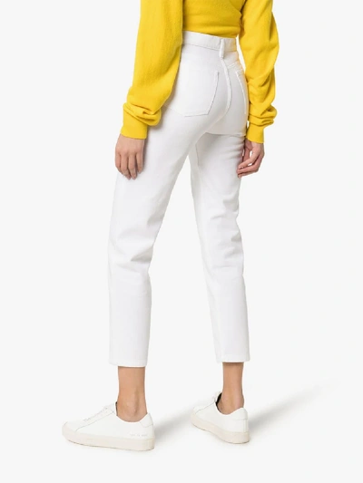 Shop A_plan_application Cropped Straight-leg Jeans In White