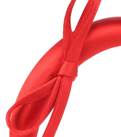 Shop Prada Satin Headband In Red