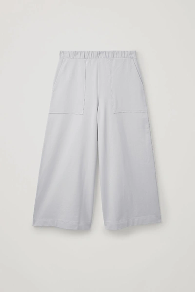Shop Cos Topstitched Jersey Culottes In Grey